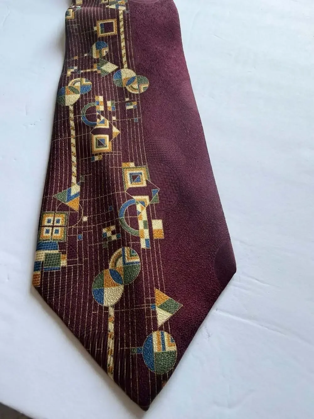 Boxelder Milwaukee Frank Lloyd Wright May Basket Geometric Silk Necktie